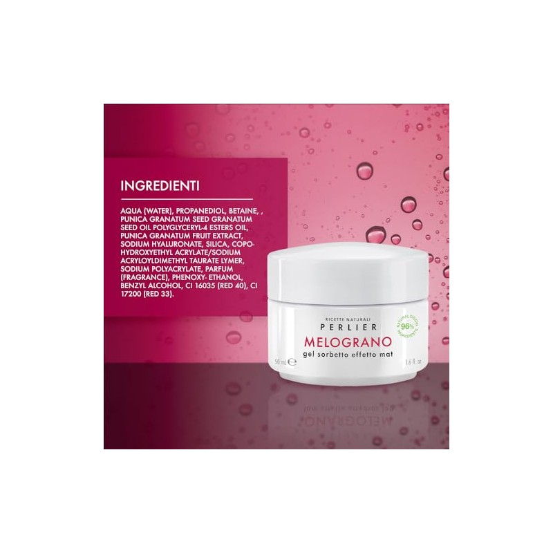 Gel facial de sorbete matificante de granada