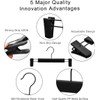 Pants Hangers,Black Clothes Plastic Pant Hangers with 2-Adjustable Anti-Rust Clips