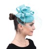 ORIDOOR Sinamay Fascinator Flower Feathers Pillbox Hat Headband Hair Clips