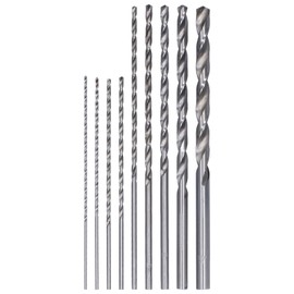 9Pcs Twist Drill Bit Extra Long High Speed Steel Drilling Tool Set Kit for Plastic Wood