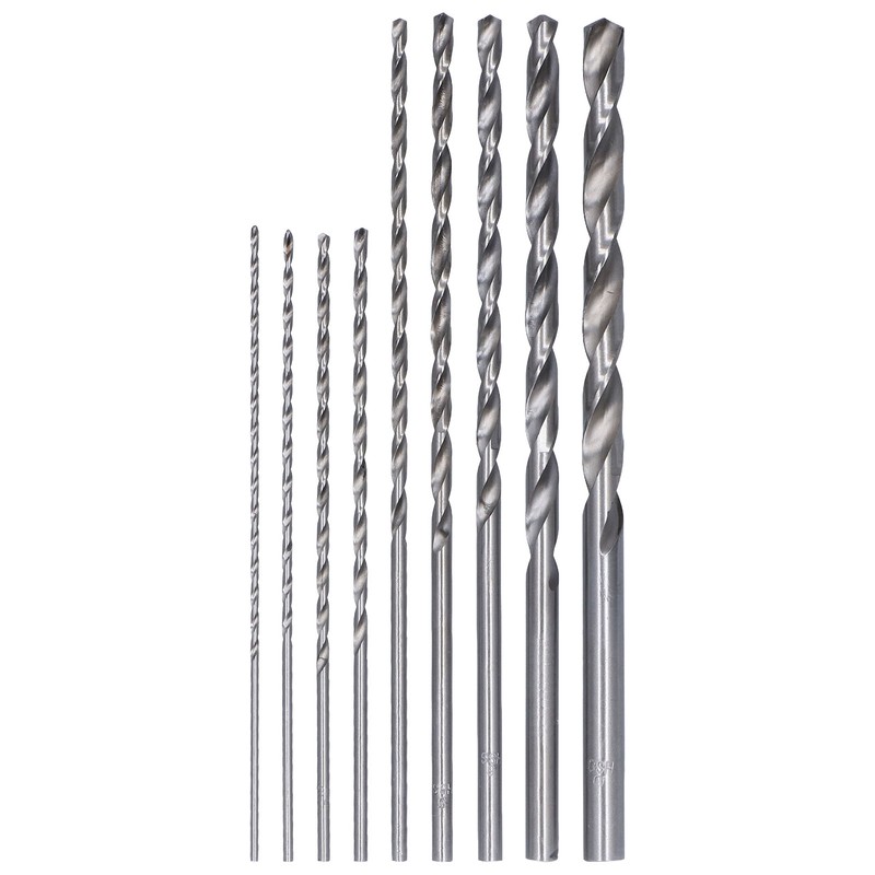 9Pcs Twist Drill Bit Extra Long High Speed Steel Drilling