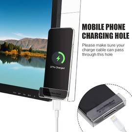 Multifunction Computer Monitor Memo Board - Transparent Computer Side Panel Memo Creative Monitor Side Panel with Phone Holder Suitable for Office Home Desktop (Left and Right) 1 Set