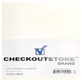 CheckOutStore (50) Cardboard Vinyl Record Jackets Cover No Hole (7" 45 RPM Records) - White (45 RPM)
