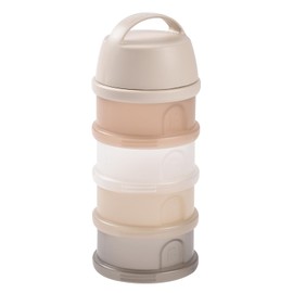 BÉABA, Stackable Powdered Milk Dispenser, 100% Airtight, 4 Compartments, Made in France, Large Capacity, Evolving Use, Easy to Carry, Translucent Clay