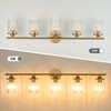 Jonsi Gold Bathroom Light Fixtures 5-Light Vanity Lights Modern Wall