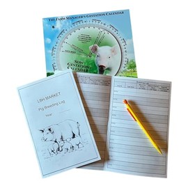 Sow Pig Breeding Log Book & Pig Gestation Calendar Kit – 364-Day Sow Pig Gestation Wheel & 2 Log Books for Tracking 30 Animals Each – Perfect for Pig Farmers & Breeders