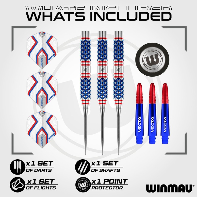 WINMAU Darts Epix 22g 90% Tungsten Steel Tip Darts Set