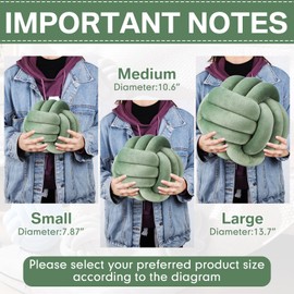 Namalu 2 Pieces Plush Knot Ball Pillows Decorative Round Throw Knotted Pillows Aesthetic Stuffed Pillows for Christmas Holiday Stress Relieving Bed Sofa Bedroom Decoration(10.6 Inches,Dark Green)