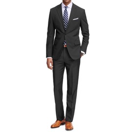 Braveman Men's Two Piece Classic Regular Fit Suits Jacket and Pant 2 Piece Set Charcoal