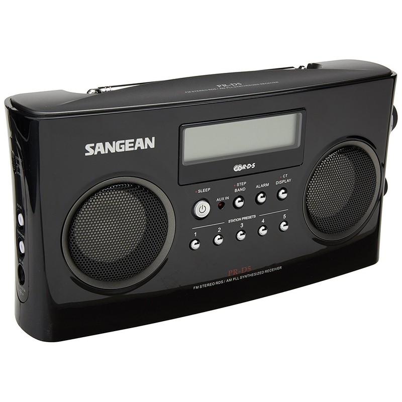 Sangean PR-D5 BK AM/FM Portable Radio with Digital Tuning and