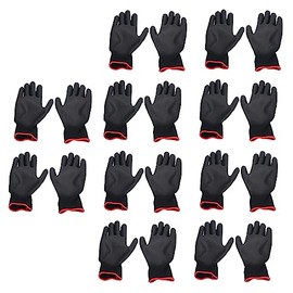 Guantes de Seguridad Recubiertos de PU, Resistentes al Desgaste, Flexibles, sin Costuras, Anti-deslizantes para Trabajadores, Hogar y Jardín