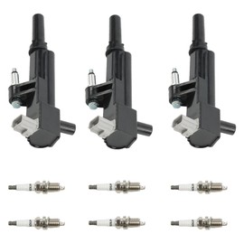 Autodevil UF640 3pcs ignition coils+6pcs Iridium Spark Plugs Compatible with 2009-2012 Jeep, 2009 Mitsubishi, 2011-2012 Ram, 2009-2011 Dodge Replacement for 178-8524, GN10457, IC743, 49022, U4043