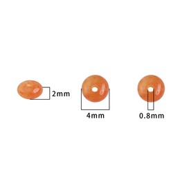 BEADIA - Tapas espaciadoras de aventurina roja natural, disco redondo, semipiedras sueltas para hacer joyas, 4 x 2 mm, 38 cm