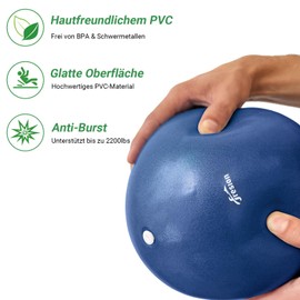Fresion Gymnastikball Kleiner Pilates Ball - 25cm Yoga Ball Baby Soft & Rutschfester Gymnastikball Weicher Ball Fitnessball Klein für Yoga Zuhause Büro Sitzball