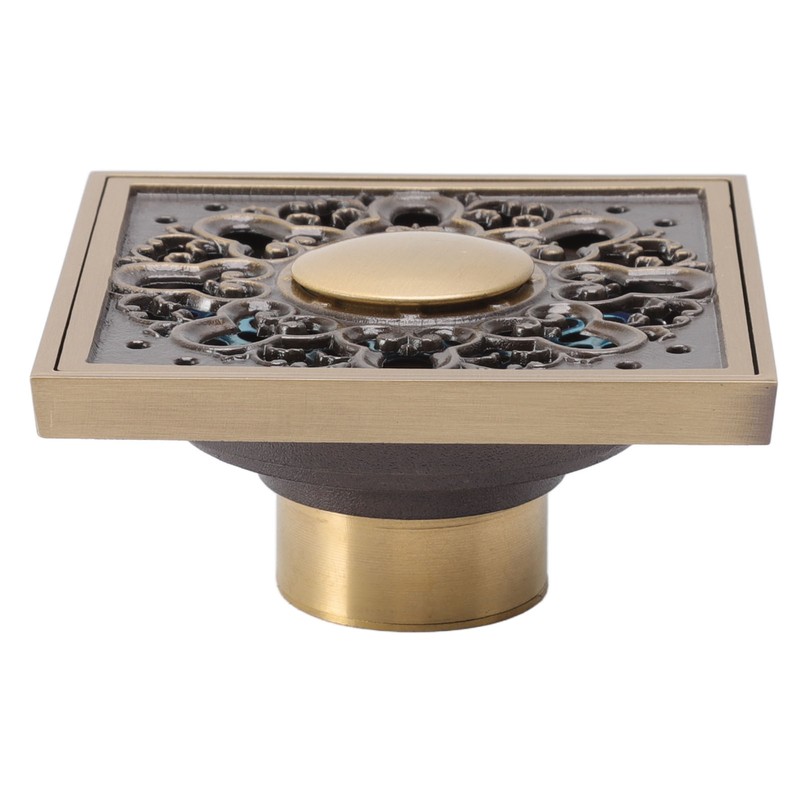 Floor Drain Metal Squared Retro Style Water Drainage Shower Drain
