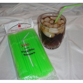 500 Drinking Straws - Flex/Flexible Drinking Straws - Lime Green - Luau - Wedding - Party - Anniversary Supplies