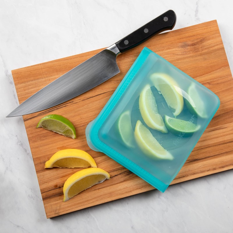 ProKeeper Dual-Zipper 100% Silicone Sandwich Bag, Teal