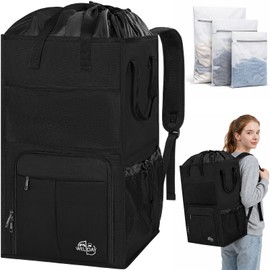 WELIDAY Large Laundry Backpack Bag with 3 Sizes Mesh Wash Bags Total 170L