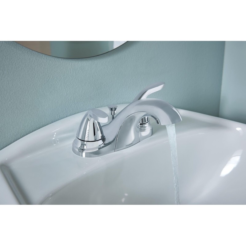 Moen 84603 Adler Chrome Two Handle Bathroom Faucet 4 in.