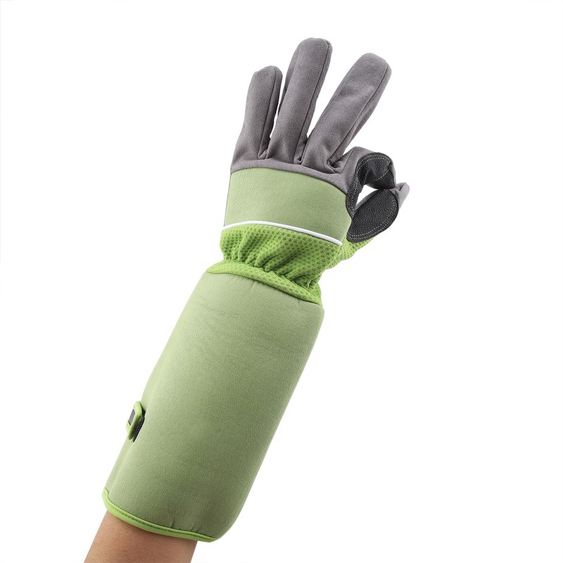 Long Rose Pruning Gardening Gloves Puncture Resistant Work Yard Glove(Green)