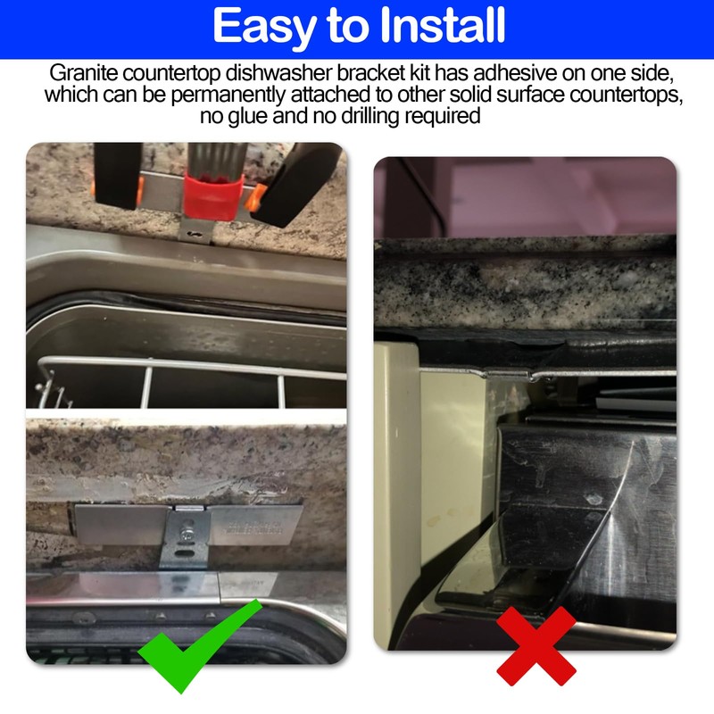 𝙐𝙥𝙜𝙧𝙖𝙙𝙚𝙙 Granite Dishwasher Mounting Bracket Kit Includes 2 Pcs Granite