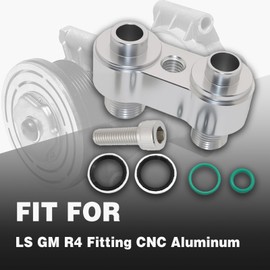 AC Compressor Adapter Fit for LS GM R4 Fitting CNC Aluminum Straight Adapter