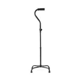 Dr. Dunley Folding Quad Cane – Large Base for Maximum Stability, Skid-Resistant Rubber Tips, Lightweight Aluminum, Black