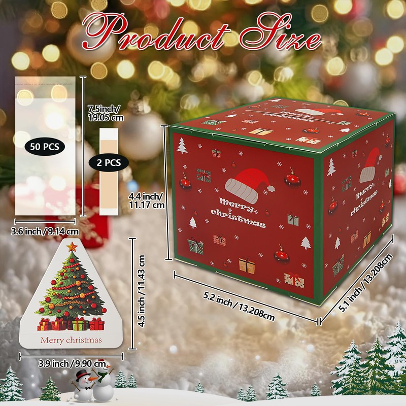 5 Pcs Christmas Money Box Red