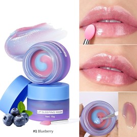 1 caja de reparación intensiva de labios que nutre los labios secos, mascarilla labial de doble Color