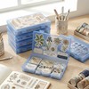 Forever bene 4-Pack Blue Plastic Storage Boxes with Lids, Medium