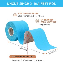Defresit Sports Tape, 6 Rolls of 5m x 5cm Muscle Tape Knee Tape K Tape Kinetic Tape, Breathable & Latex Free Tape for Exercise Sports Injury Recovery(Multicolor)