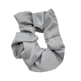 Wigo Women's Stone Scrunchie Cute Accessory, Girly, F, Silver
