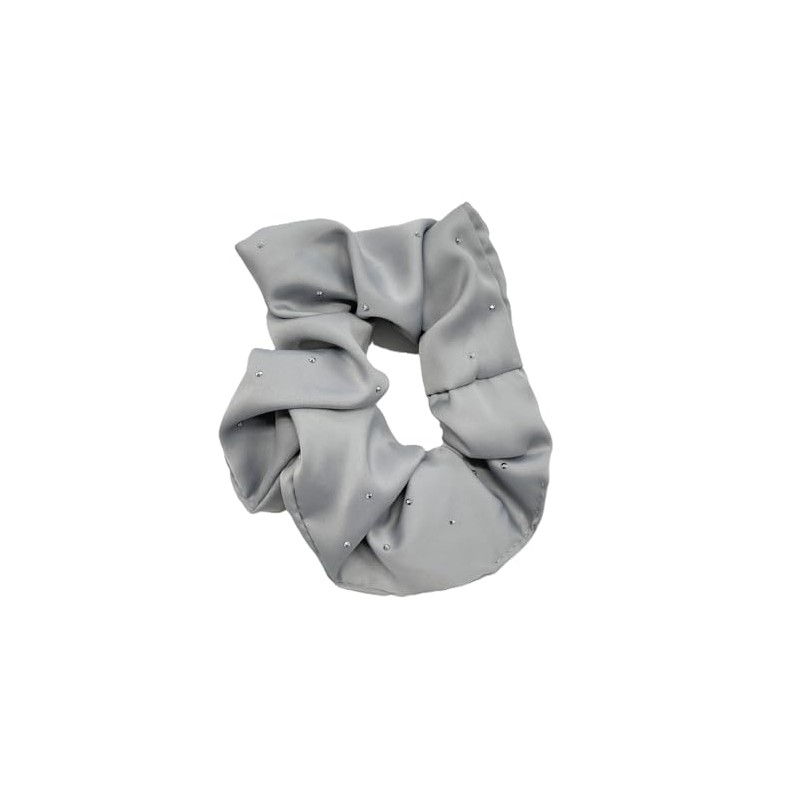 Wigo Women's Stone Scrunchie Cute Accessory, Girly, F, Silver