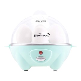 Brentwood TS-1045BL Electric 7 Egg Cooker with Auto Shut Off, Blue