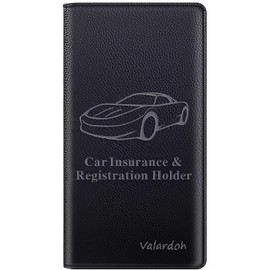 Valardoh Premium Car Registration and Insurance Card Holder, Car Document Holder for Cards, Driver License & other Essential Documents (Black)