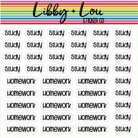 Homework & Study Planner Stickers | College | High School | Libby and Lou Sticker Co