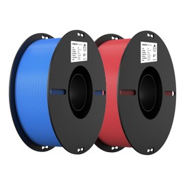 Creality PLA Filament 1.75mm 2KG, 2 Pack 3D Printer Filament, Bundle 2Kg for 3D Printing,No-Tangling Strong Bonding,Dimensional Accuracy +/- 0.02mm,Fits for Most FDM 3D Printers (Red & Blue)
