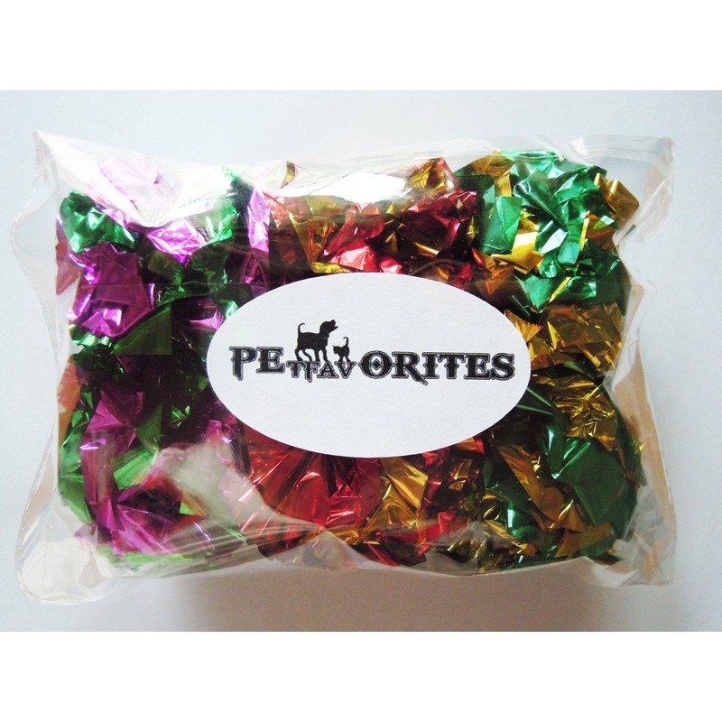 PETFAVORITES Original Mylar Crinkle Balls Cat Toys - 6 Pack
