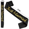 Just Married Sash with Gold Letters, Bachelorette Party Sash Bride