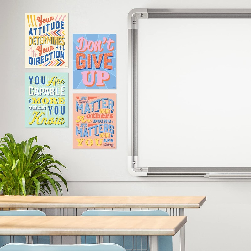Set of 12 Motivational Growth Mindset Posters for Teachers &