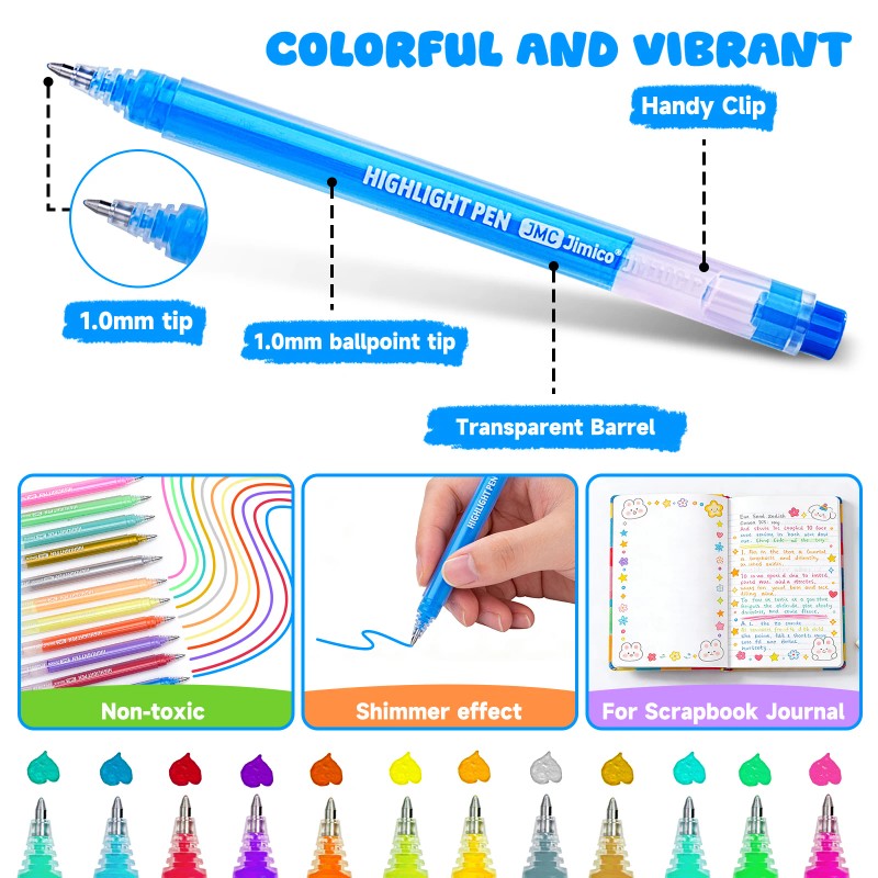 Acrylic Gel Pens, 1.0mm Fine Point Gel Paint Pens for