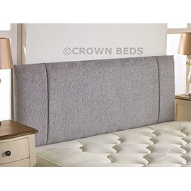 CROWNBEDSUK QUALITY PORTOBELLO CHENILLE HEADBOARD 2ft6,3ft,4ft,4ft6,5ft,6ft (4FT SMALL DOUBLE, Light Grey)