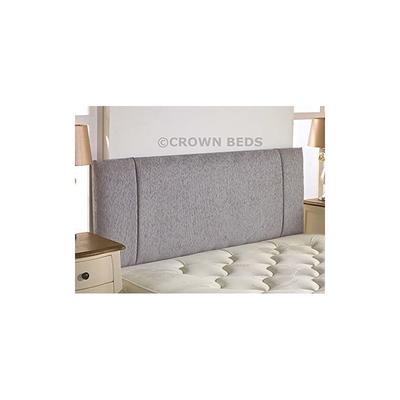 CROWNBEDSUK QUALITY PORTOBELLO CHENILLE HEADBOARD 2ft6,3ft,4ft,4ft6,5ft,6ft (4FT SMALL DOUBLE, Light