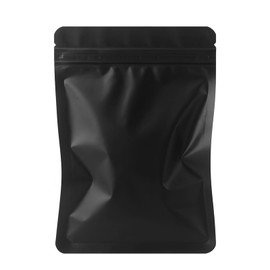 50 Reusable Smell Proof Bags - Black Mylar Grip Seal Metallic Packaging for Jewellery, Candy, Snack, Bath Salts