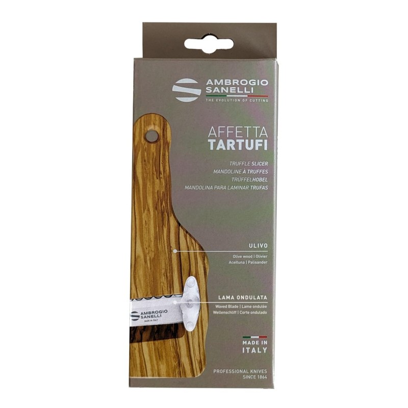 SANELLI AMBROGIO 1741.000 Affettatartufi Olive Wood Serrated Wood Wood Brown