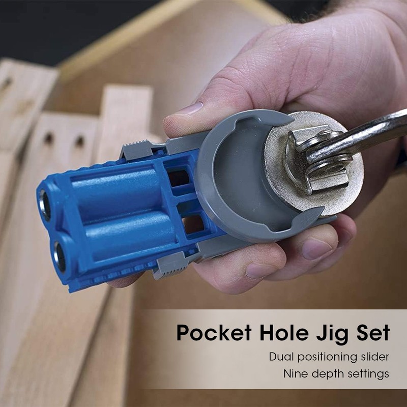 Pocket Hole Jig Set 9 Depth Settings 15 Degree Inclined