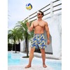 Feim-AO Duck Men's Swim Trunks with Compression Liner Hawaiian Ducks