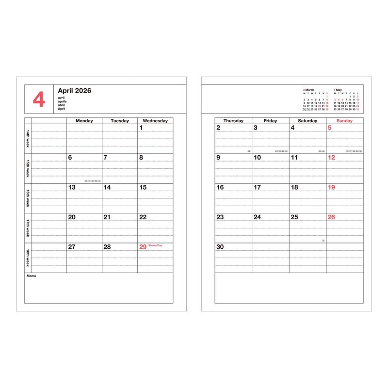 MARK'S 26WDR-NB11-PK 2026 Notebook Calendar Schedule Book, Starts January 2026,
