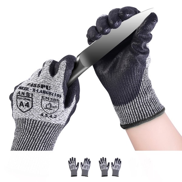 Donfri 2 Pairs of Cut Protection Gloves Work Gloves Men's