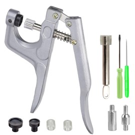 Press Stud Set with Pliers, 30 Set Press Studs with Pliers, 15 mm Brass Press Studs, Press Stud Pliers for All Types of DIY Clothing, Crafts, Leather Crafts (Black, Bronze)